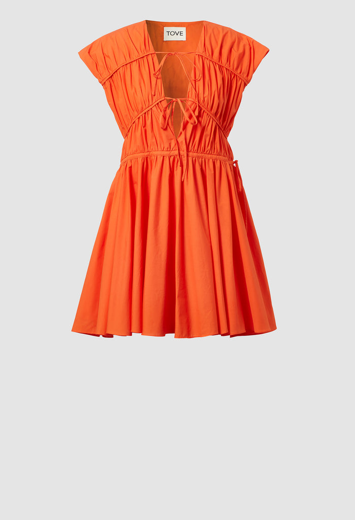 orange casual dress